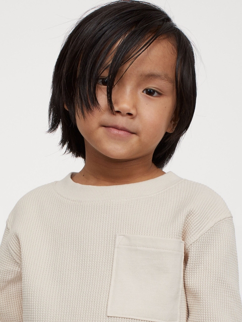 

H&M Boys Beige Waffled Jersey Top