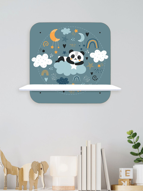 

RANDOM Teal Green & White MDF Basic Wall Shelf