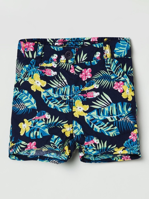 

max Girls Blue Printed Regular Fit Regular Shorts