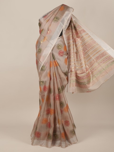 

Pothys Tan Printed Tissue Saree