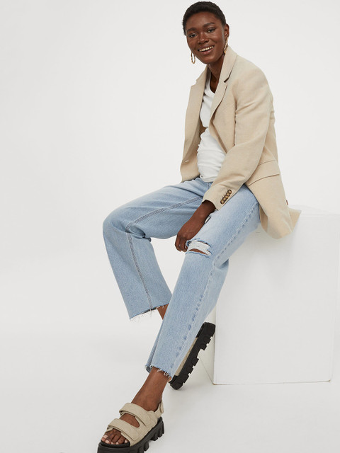 

H&M MAMA Wide Ankle Jeans, Blue