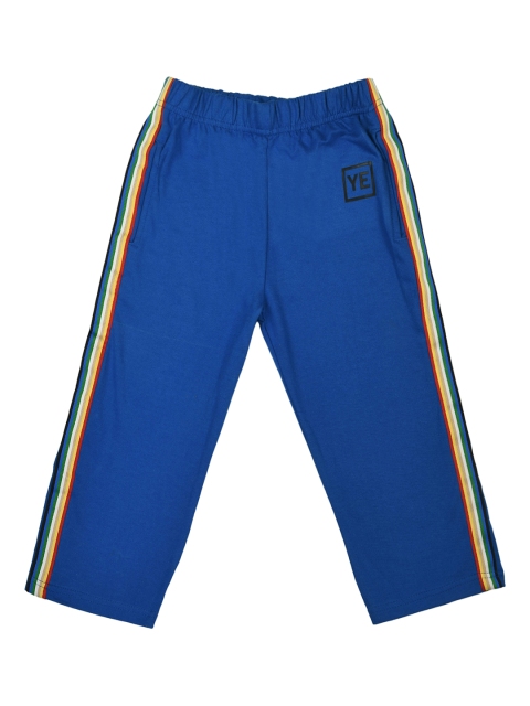 

ORANGE PUMPKKIN Boys Blue Solid Slim Fit Regular Shorts