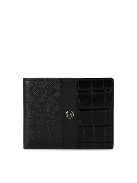 

Da Milano Men Black Textured Two Fold Wallet