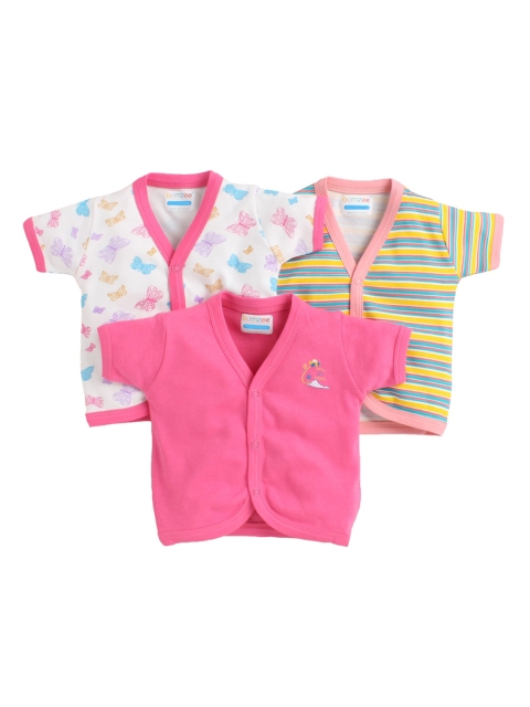 

BUMZEE Infant Kids Pack Of 3 Cotton Jhablas, Pink