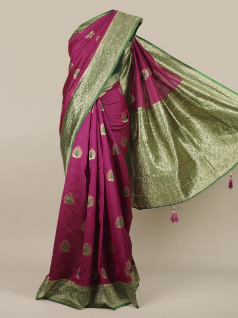 

Pothys Pink Woven Design Jute Silk Saree