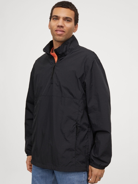

H&M Men Black Solid Water-repellent Popover Jacket