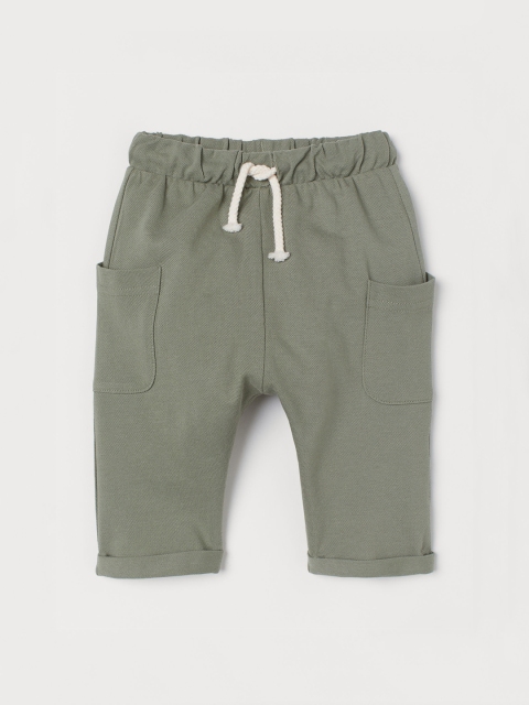 

H&M Boys Green Solid Cotton Joggers