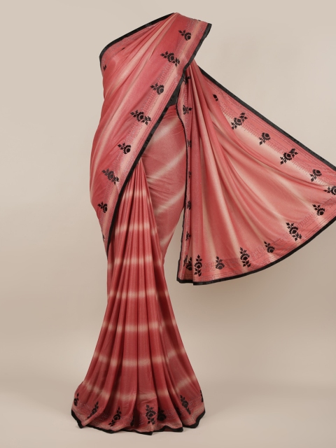 

Pothys Pink & Beige Poly Georgette Dyed Saree