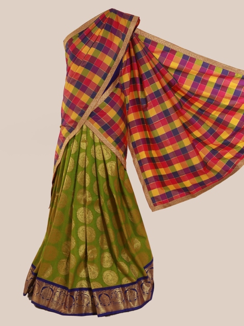 

Pothys Multicoloured Checked Silk Blend Saree, Multi