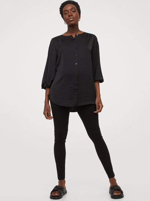 

H&M Women MAMA Black Satin Sustainable Blouse