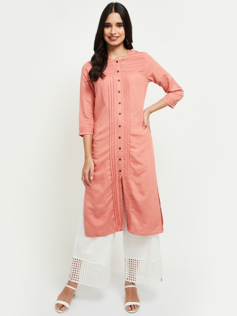 

max Women Coral Solid Kurta