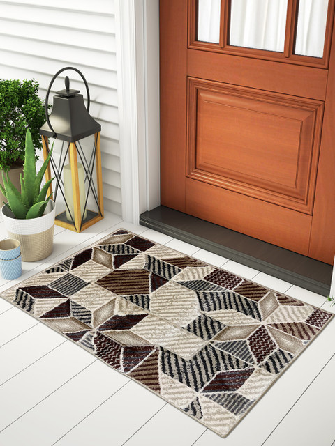 

SPACES Beige & Brown Printed 2800 GSM Doormat