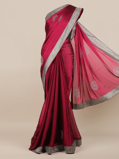 

Pothys Maroon Woven Design Poly Georgette Saree