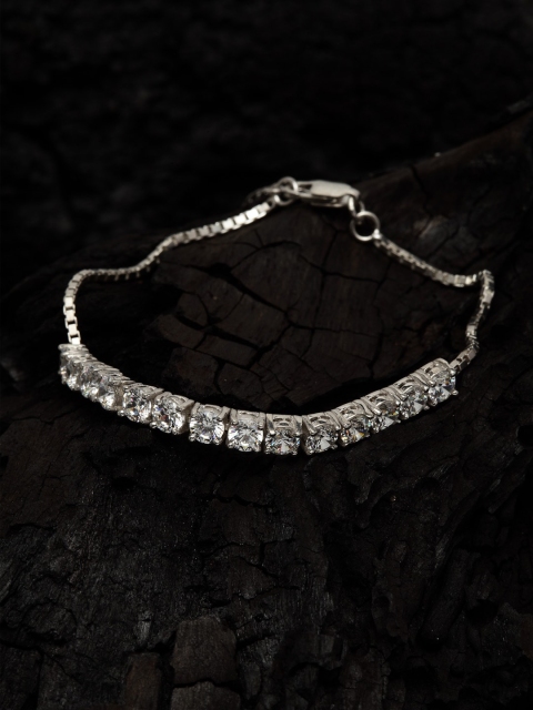 

Clara Sterling Silver Rhodium-Plated Solitaire Bracelet