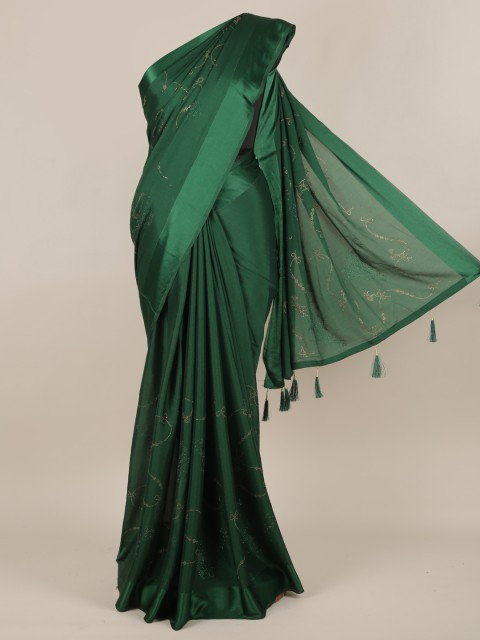 

Pothys Green Embellished Poly Georgette Saree