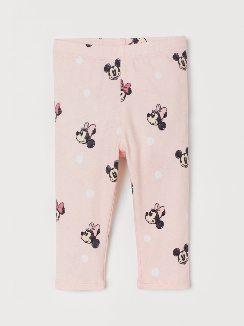 

H&M Girls Pink Mickey and Minnie Printed Leggings