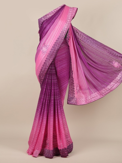 

Pothys Purple Woven Design Poly Georgette Saree