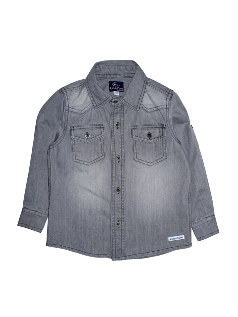 

KiddoPanti Boys Grey Regular Fit Faded Cotton Casual Shirt