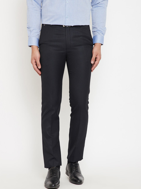 

Canary London Men Black Slim Fit Solid Formal Trousers
