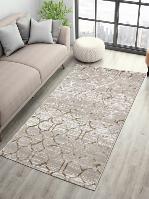 

SPACES Beige & Cream-Coloured Geometric 1450 GSM Floor Runners