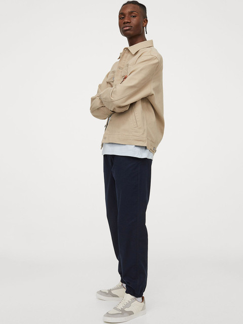 

H&M Regular Fit Linen-mix joggers, Blue