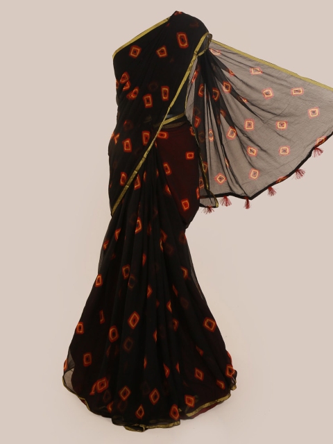 

Pothys Black & Red Poly Chiffon Printed Saree