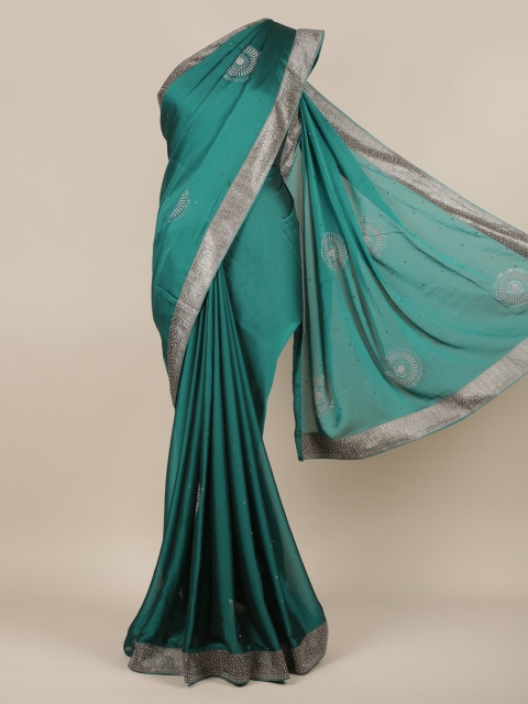 

Pothys Green Printed Poly Georgette Saree