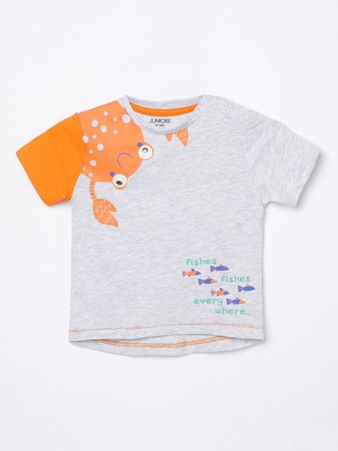 

Juniors by Lifestyle Boys Grey Printed Round Neck T-shirt
