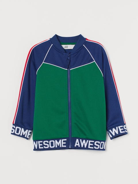 

H&M Boys Blue & Green Colourblocked Track Jacket