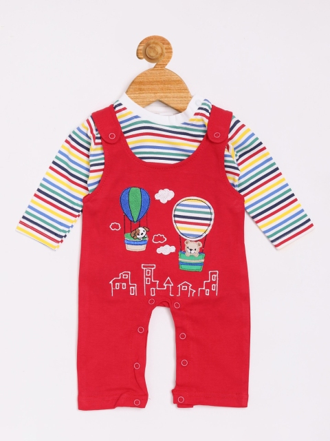 

Olio Kids Boys Red Striped T-shirt with Dungaree Shorts