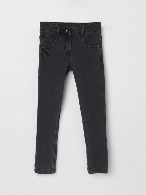

max Girls Black Regular Fit Mid-Rise Clean Look Stretchable Jeans
