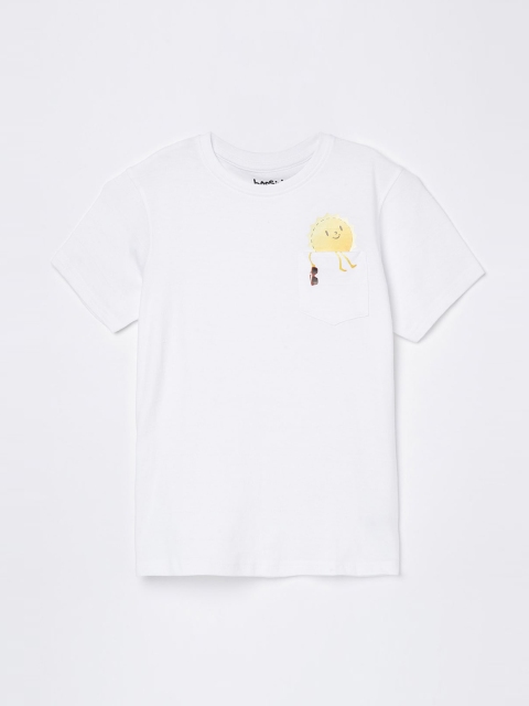 

Bossini Boys White Solid Round Neck T-shirt