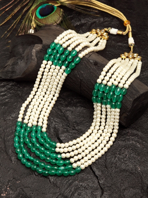 

DUGRISTYLE Gold-Toned & White Sterling Silver Gold-Plated Handcrafted Necklace