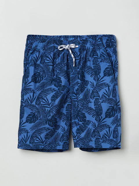 

max Boys Blue Printed Regular Fit Regular Shorts