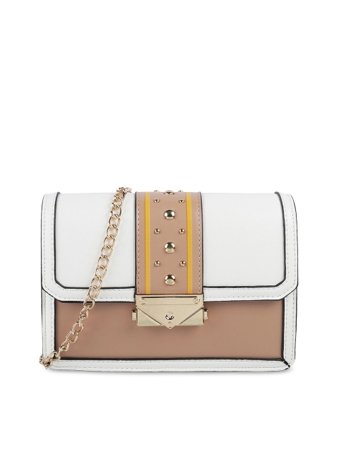 

Mochi Beige & Off-White Colourblocked Purse Clutch