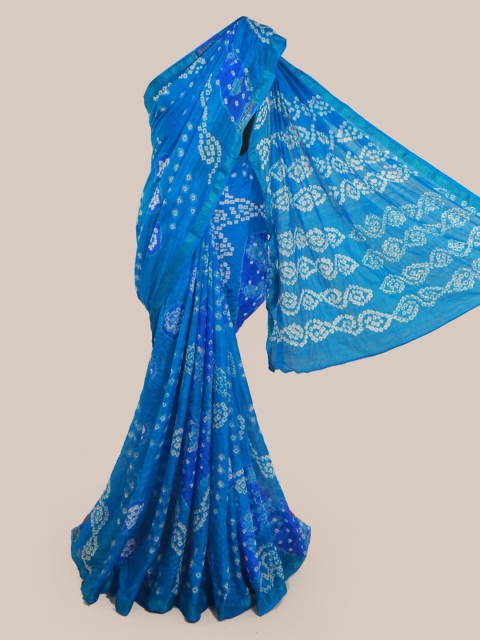 

Pothys Blue Printed Art Silk Saree