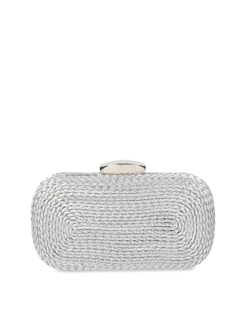 

Mochi Silver-Toned Embroidered Clutch