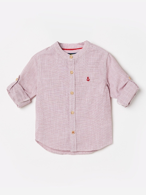 

Juniors by Lifestyle Boys Red Regular Fit Striped Casual Shirt