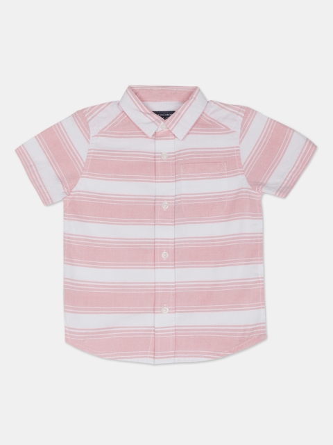 

The Childrens Place Boys Pink Striped Casual Shirt