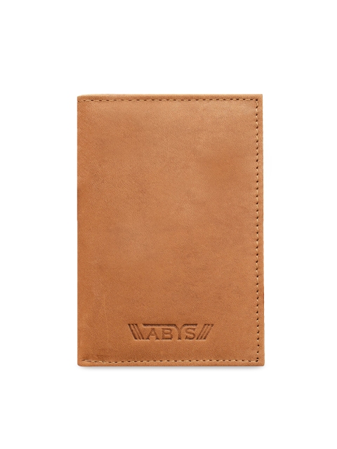 

ABYS Men Tan Solid Leather Card Holder