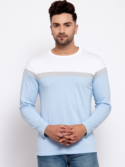 

Kalt Men Blue Colourblocked Round Neck T-shirt