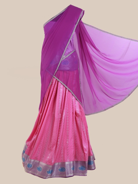 

Pothys Purple Solid Poly Chiffon Saree