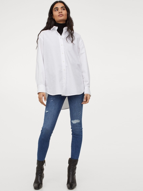 

H&M Women Blue Solid Embrace High Ankle Jeans