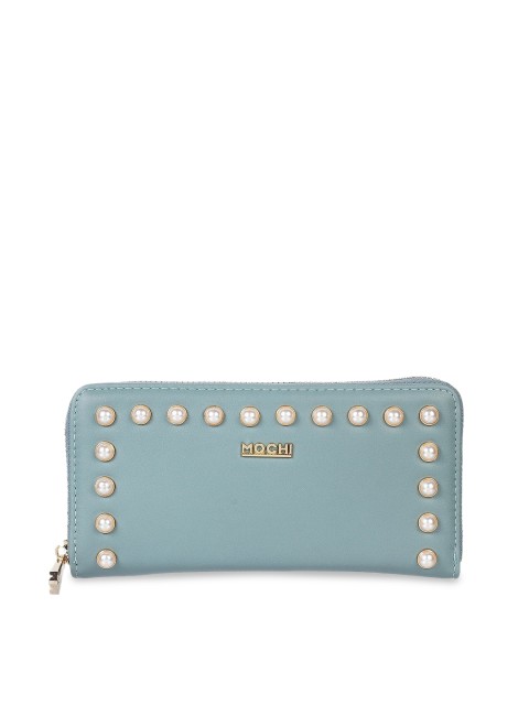 

Mochi Blue & White Embellished Purse Clutch