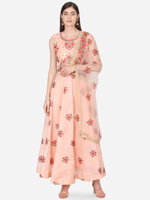 

BOMBAY SELECTIONS Women Pink Embroidered Kurta with Salwar & Dupatta