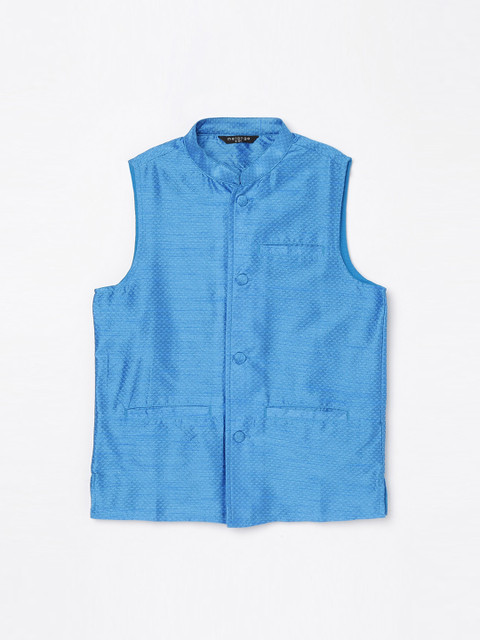 

Melange by Lifestyle Boys Blue Woven Design Nehru Jacket