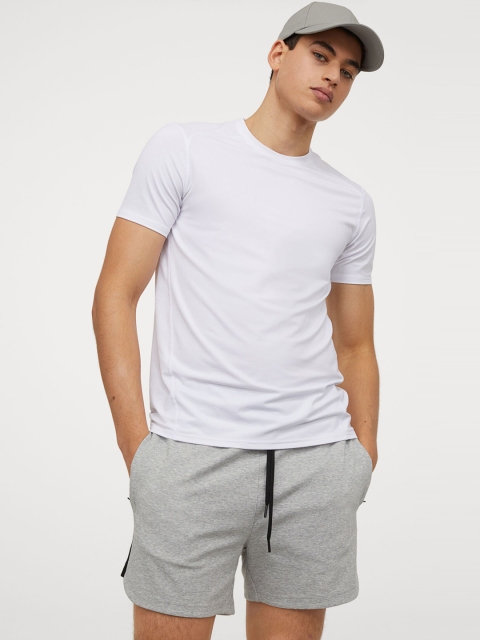 

H&M Men Grey Solid Sports Shorts