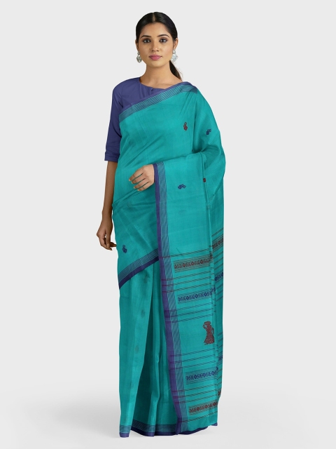 

APCO Sea Green Woven Design Pure Cotton Saree