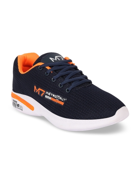 

M7 by Metronaut Men Navy Blue & Off White Woven Design Sneakers Casual Shoes