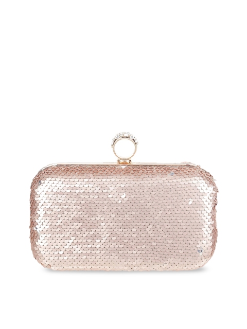 

Mochi Rose Gold-Toned Embellished Box Clutch